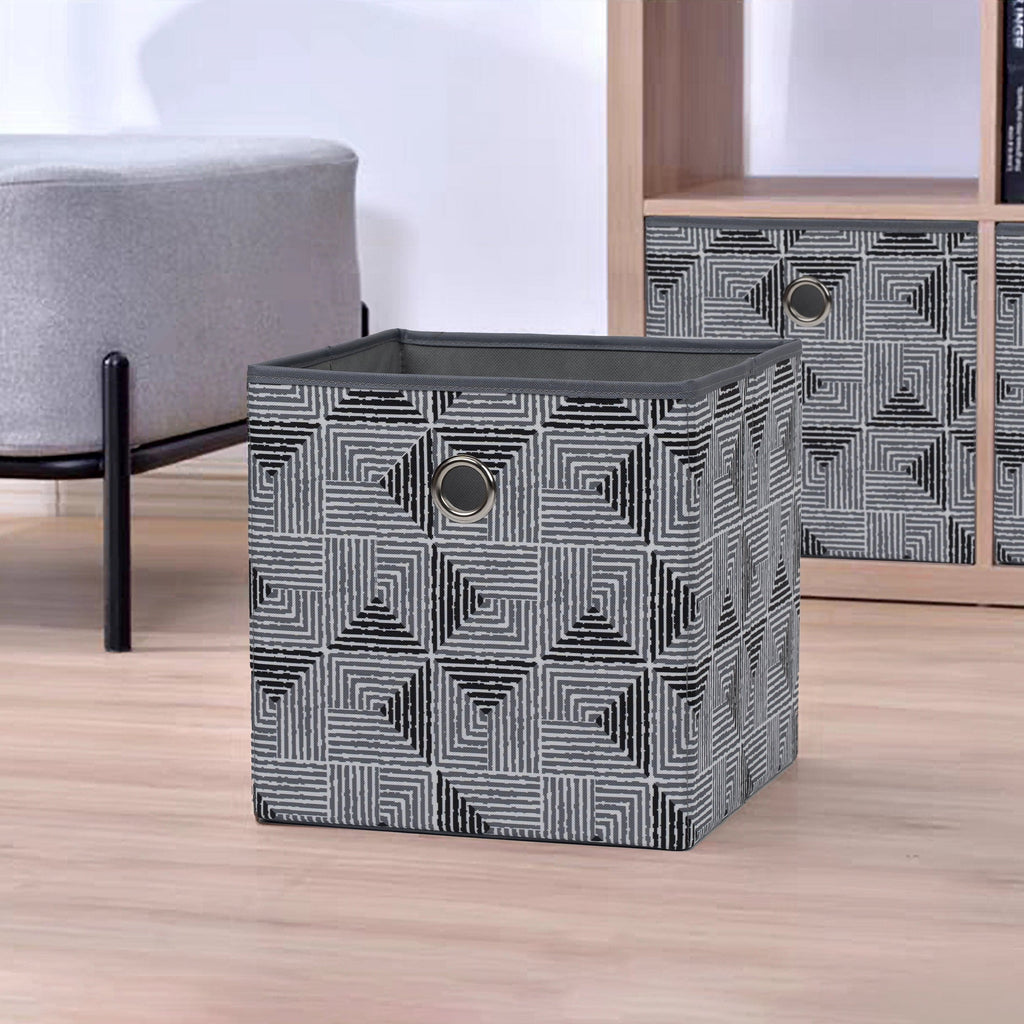 Collapsible Fabric Cube Storage Bin, Rich Black