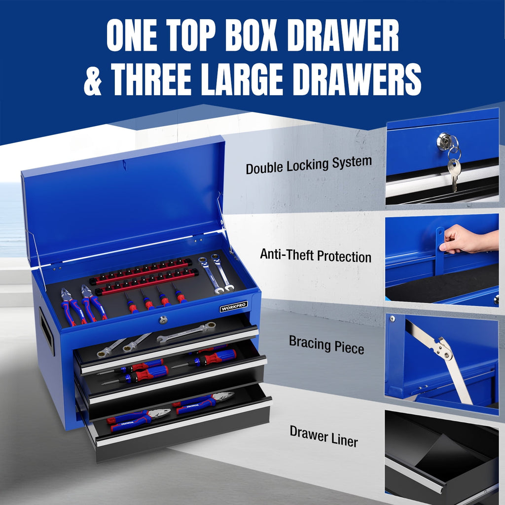 20 inch 5-Drawer Rolling Tool Chest, Sliding Metal Drawer Rolling Tool Storage Cabinet, Removable Toolbox Organizer f... - Image 4