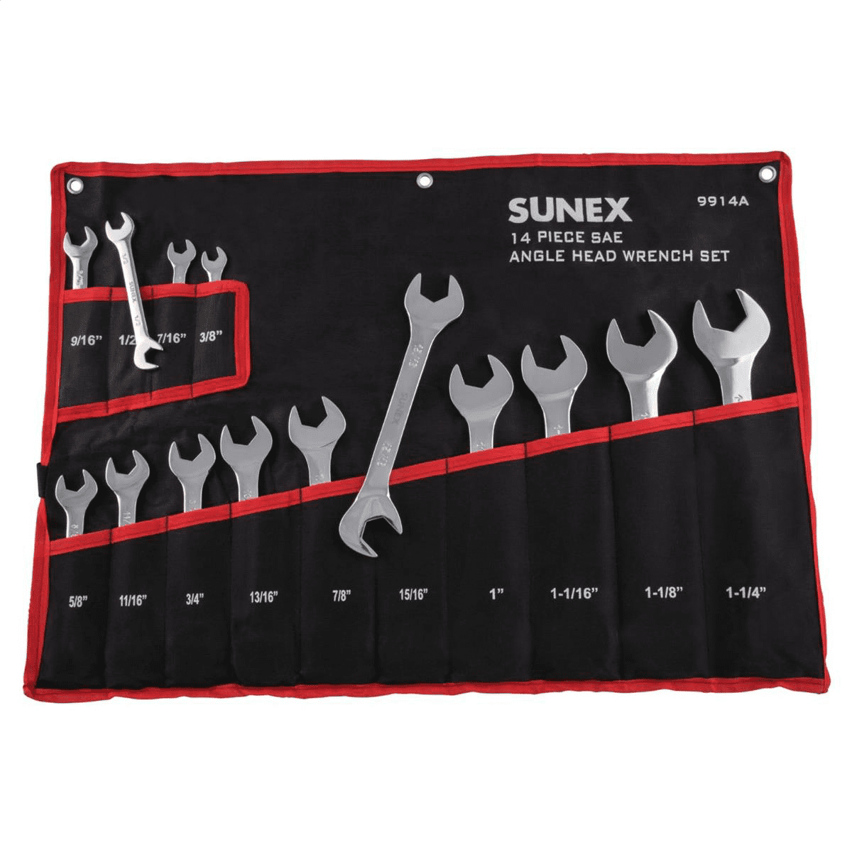 Sunex 9914 SAE Angled Wrench Set, 3/8-Inch - 1-1/4-Inch, 14-Piece - Image 2
