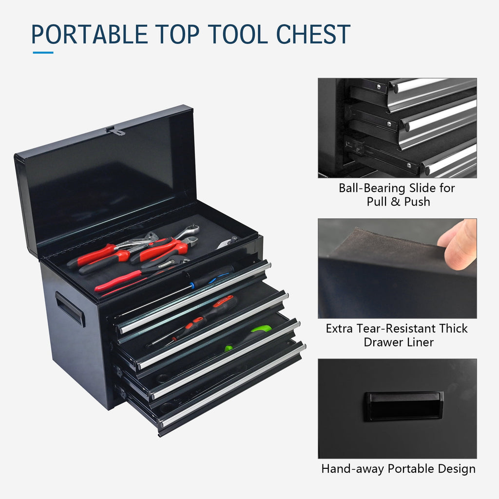 5-Drawer Rolling Storage Cabinet with Detachable Top Box, Universal Lockable Wheels - Image 6