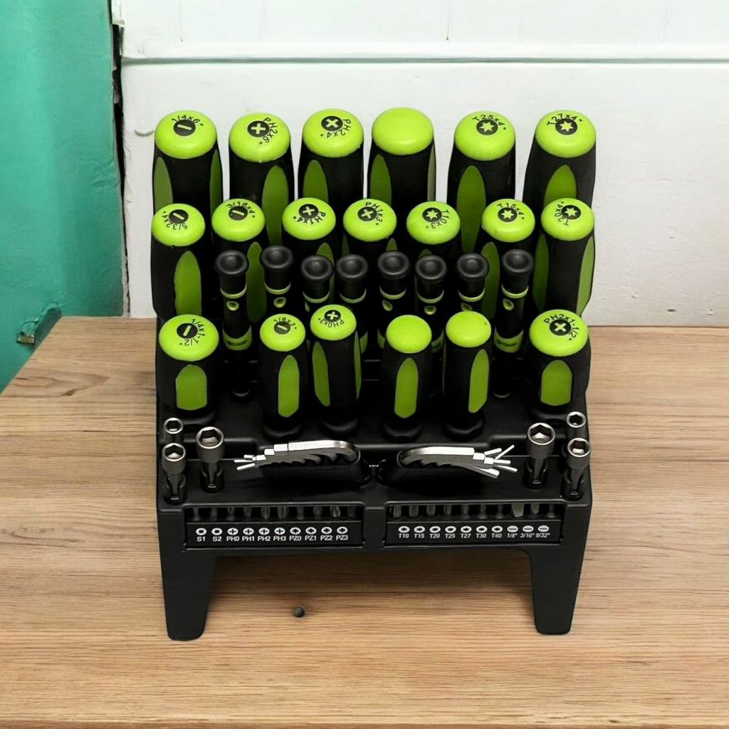 70-Piece Screwdriver Set with Comfort-Grip Handles, Magnetic Tips & Storage Rack Chrome Vanadium Tools for Home, DIY ... - Image 4