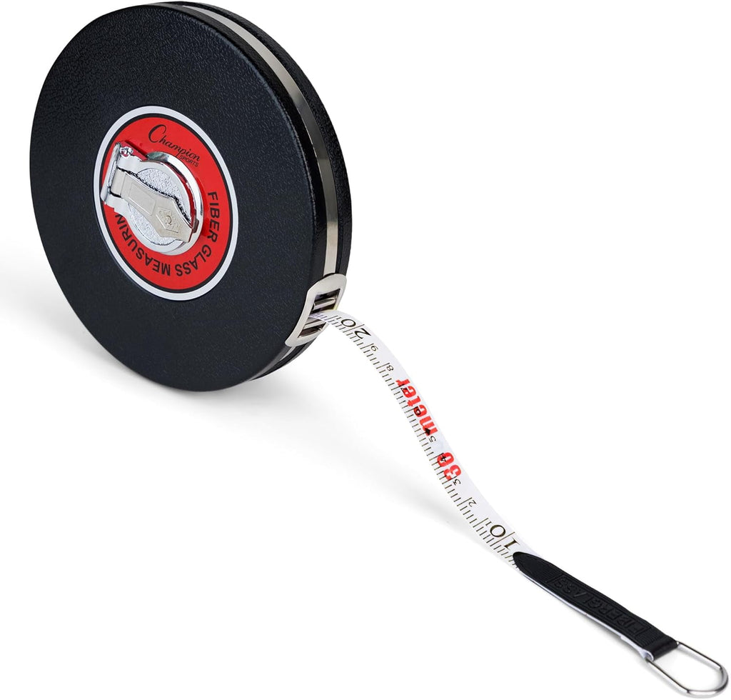 Champion Sports Closed Reel Measure Tape, 100 ft - Sturdy Measuring Tapes with Hand Crank for Track and Field, Long Jump, Landscaping - Dura - Image 2
