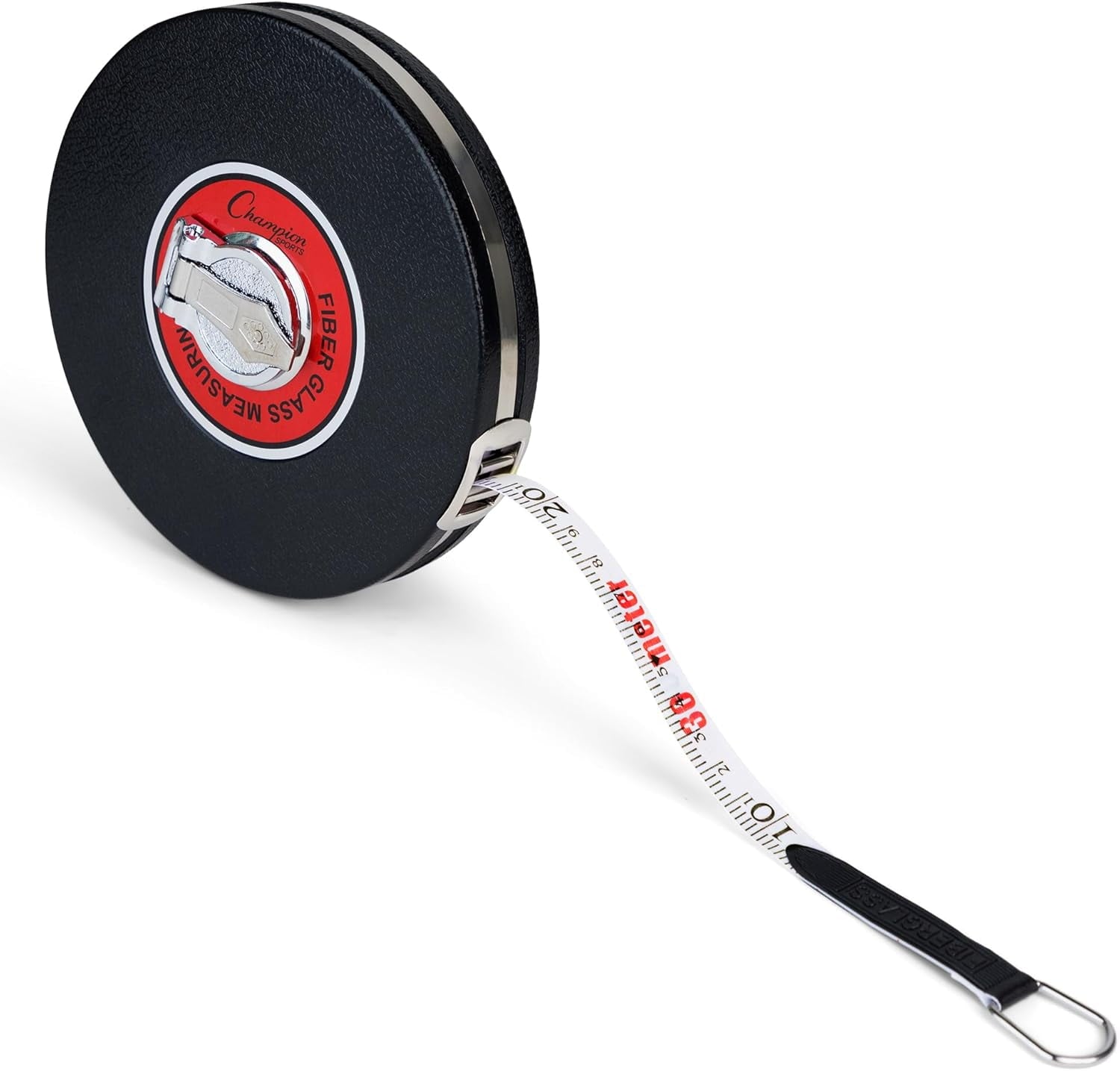 Champion Sports Closed Reel Measure Tape, 100 ft - Sturdy Measuring Tapes with Hand Crank for Track and Field, Long Jump, Landscaping - Dura - Image 2