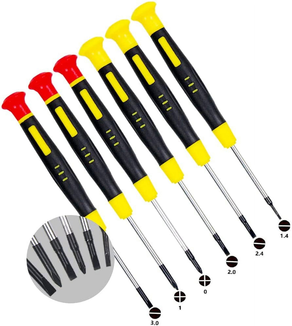 6Pcs Precision Screwdriver Set, Tool Kit with 6 Different Size Flathead and Philips Screwdrivers, watch,toy,electronics, jewelry, eyeglass r