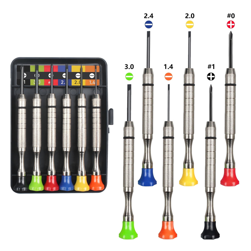 6Pcs Small Screwdriver Set -3pcs Flathead and 3pcs Phillips Micro Head Mini Screwdriver Set Precision CRV Eyeglasses ...