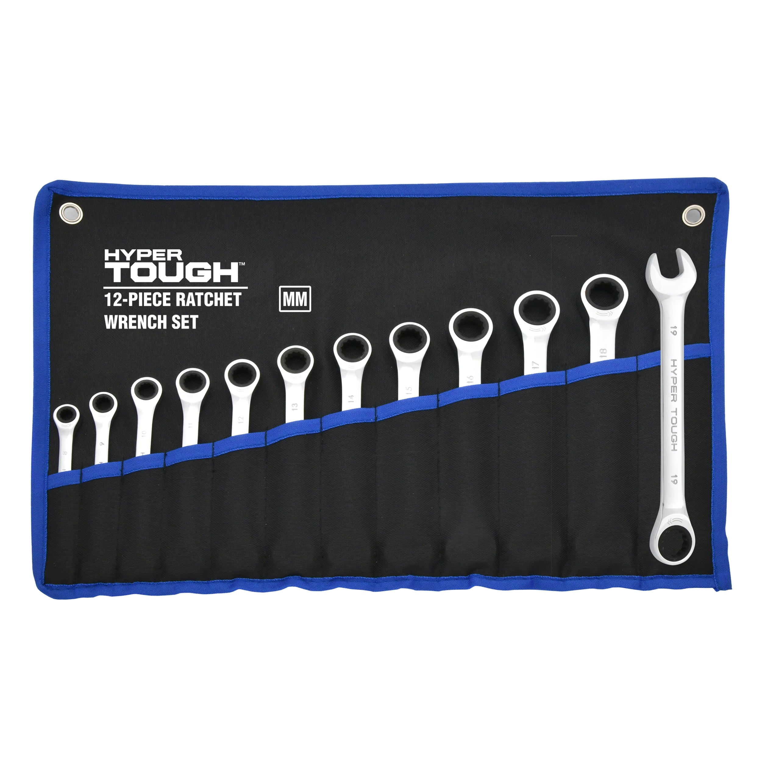 12-Piece Metric Combination Ratchet Wrench Tool Set, Hand Tools - Image 4