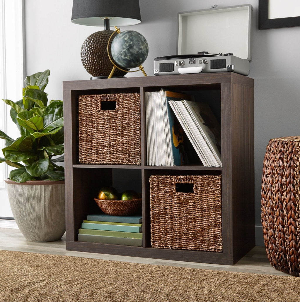 Better Homes &amp; Gardens 4 Cube Storage Organizer, White Texture
