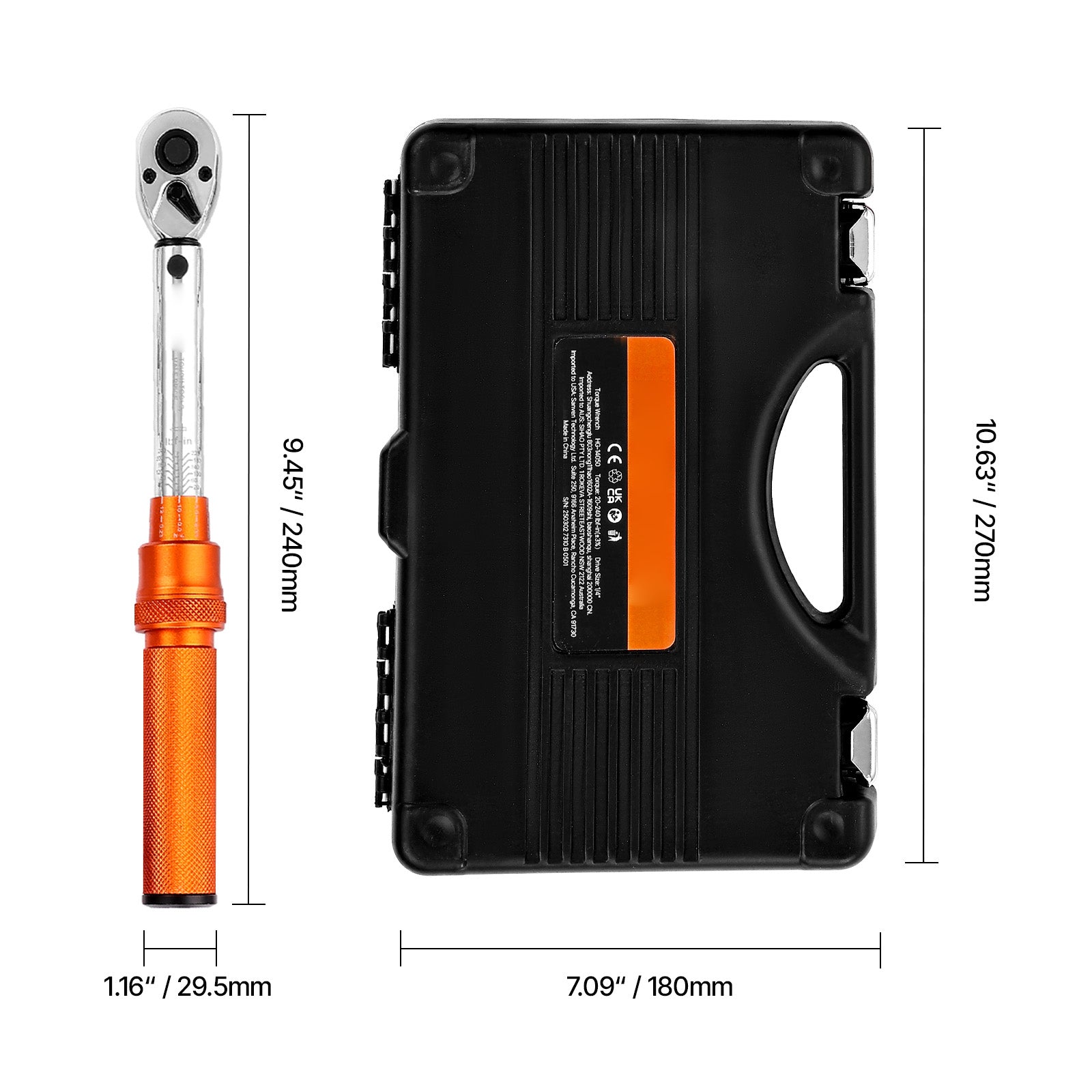 KFFKFF Click Torque Wrench Set, 1/4-Inch Drive, 20-240 lbf-in / 2.3-27.1 N.m, Dual-Direction with Dual Range Scales, 72-Tooth Design, 3% Acc - Image 2