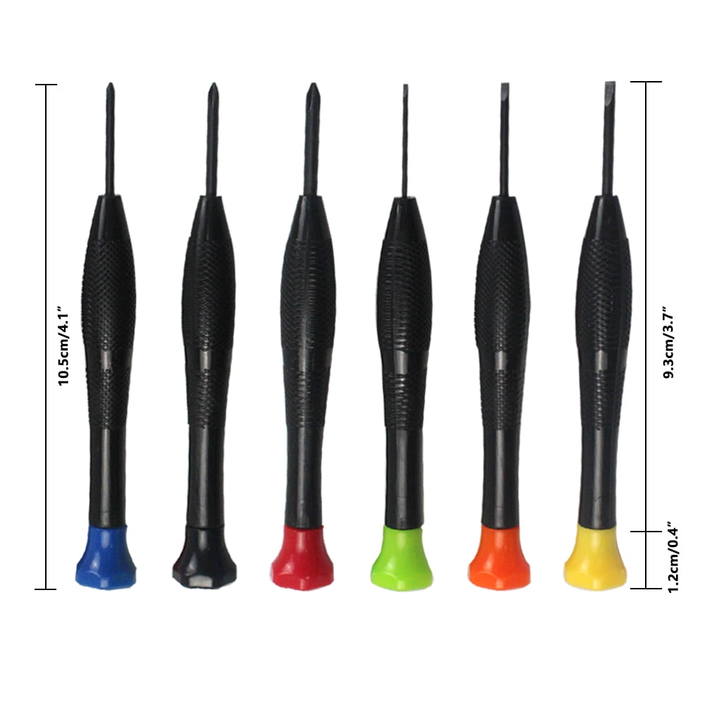 6pc Mini Flathead and Phillips Micro Precision Head Small Screwdriver Set CRV Eyeglasses Watches Electronics Computer... - Image 2