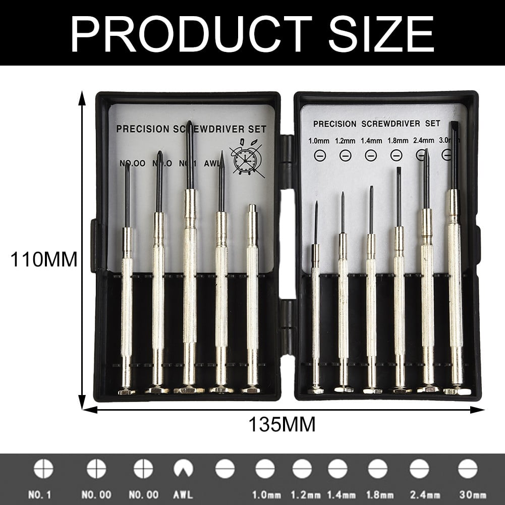 Clupup 11 Pcs Precision Screwdriver Set Corrosion Resistance Rust Repair Tool Set For Watches Glasses Jewelry Small Screw DIY Tool Kit - Image 2