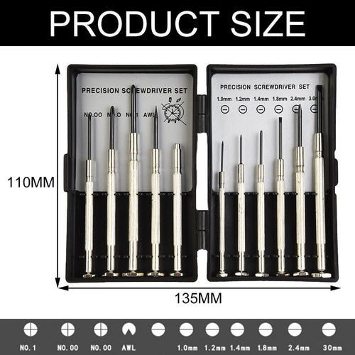 Clupup 11 Pcs Precision Screwdriver Set Corrosion Resistance Rust Repair Tool Set For Watches Glasses Jewelry Small Screw DIY Tool Kit - Image 2