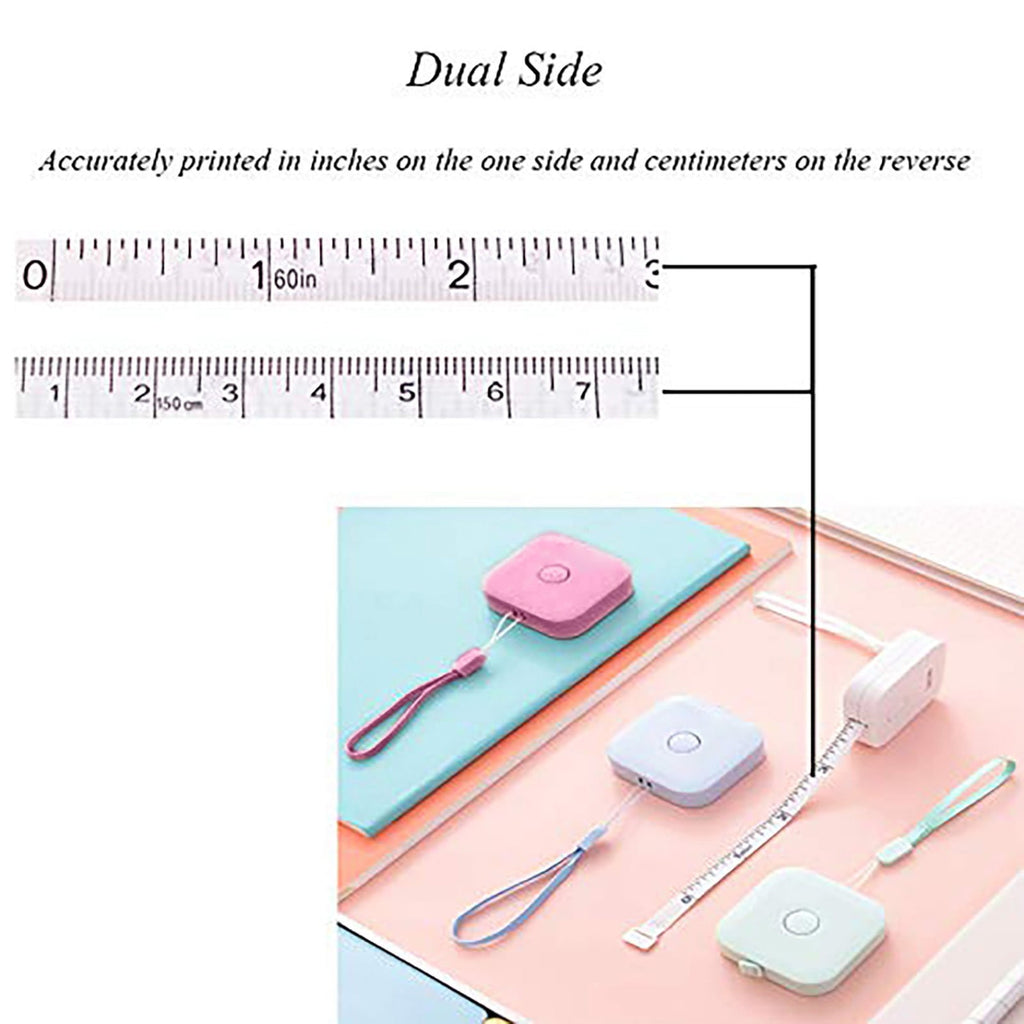 Candy Color Tape Measure, Retractable Body Measure Tape Pocket Soft Ruler Round Tape for Cloth Drafting Tools and Dra... - Image 5