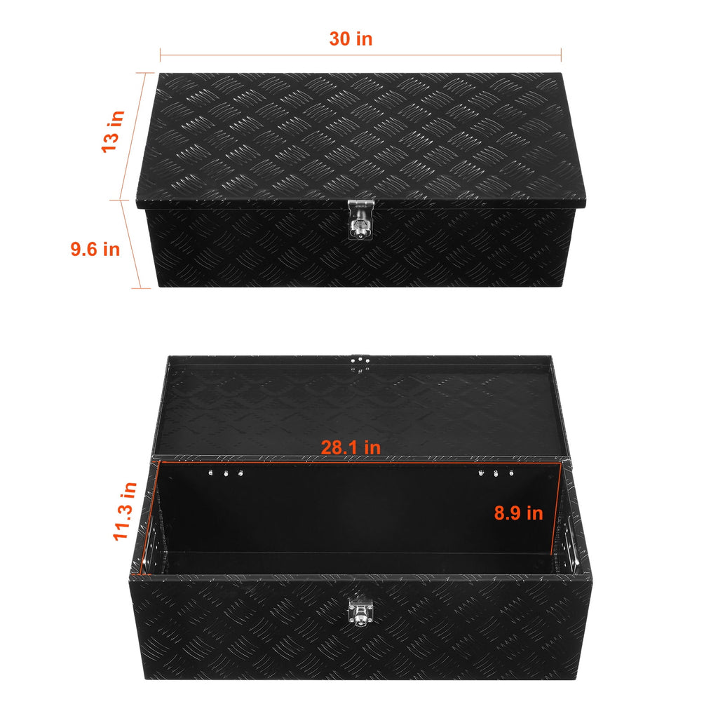 Durable Aluminum Truck Bed Tool Box, Textured Storage Box with Side Handle and Lockable Design, Organizer Chest for T... - Image 4