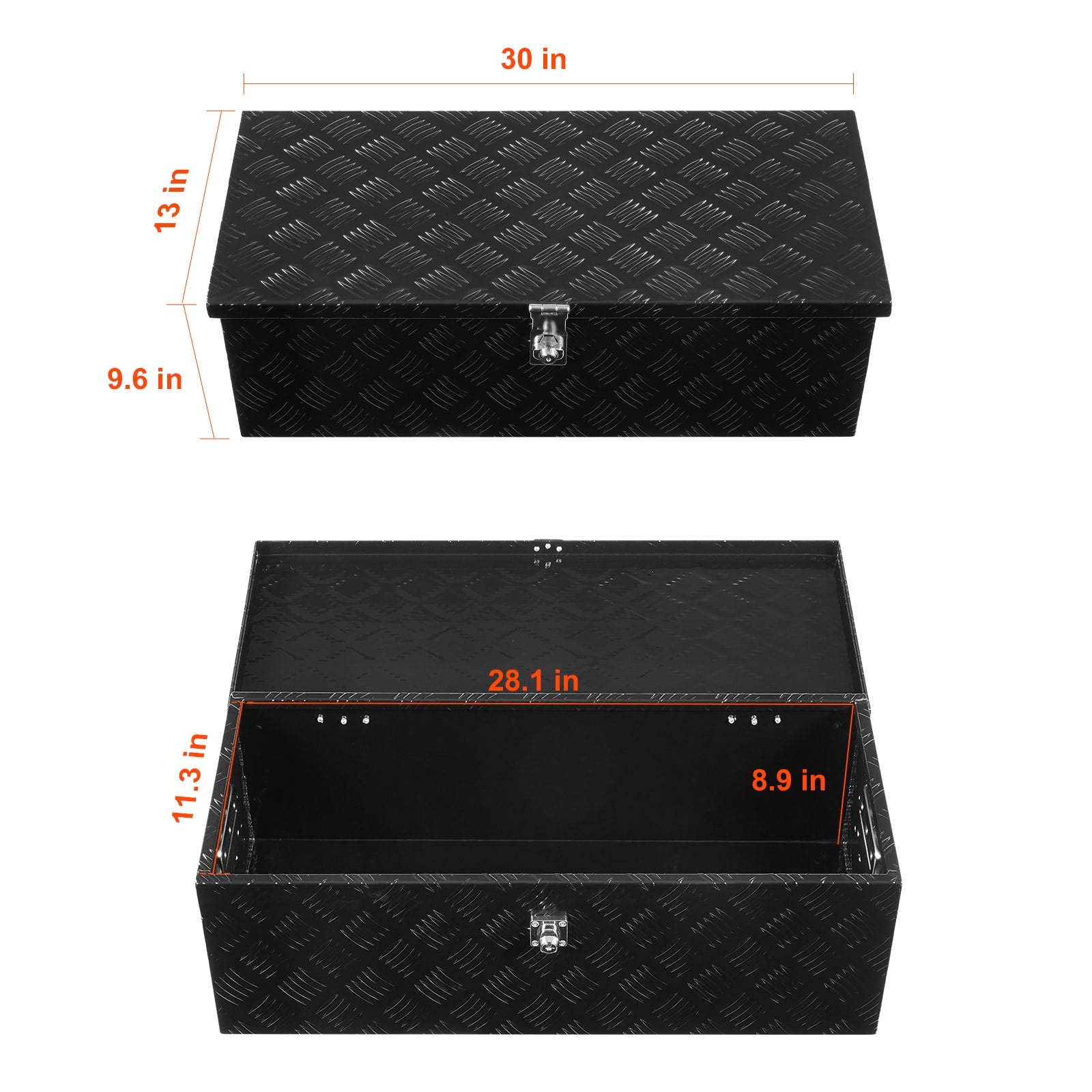 Durable Aluminum Truck Bed Tool Box, Textured Storage Box with Side Handle and Lockable Design, Organizer Chest for T... - Image 4