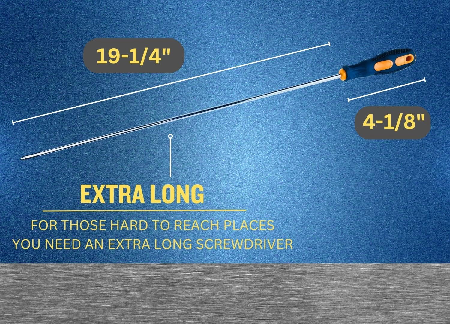 ARTESIA TOOL - 24" Long 2 Pc Extra Long Screwdriver Set w/ 20" Shank  Phillips & Slotted Tips  Because Screwdriver Size Matters - Image 2