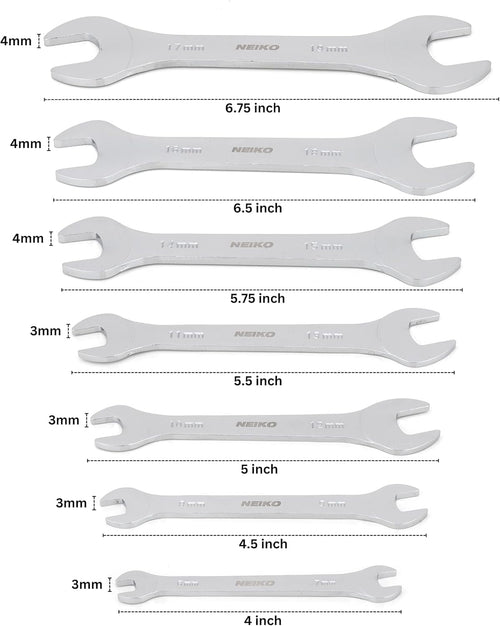 03581A Super Thin Wrench Set, 3-4mm Thick, 7 Piece, Metric Sizes 6-19mm - Image 2
