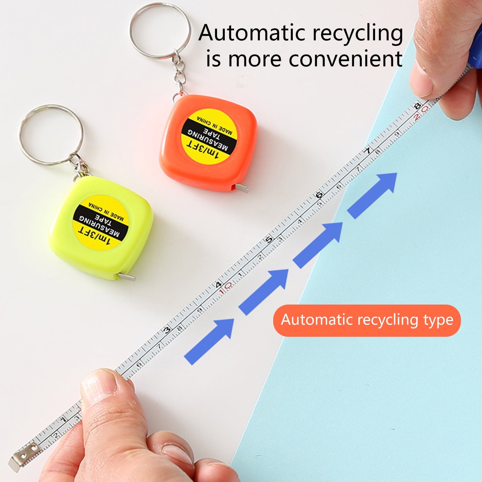 Tape 1m for Body Measurement Portable Small Auto Retractable Shell Flexible Keyring - Image 6