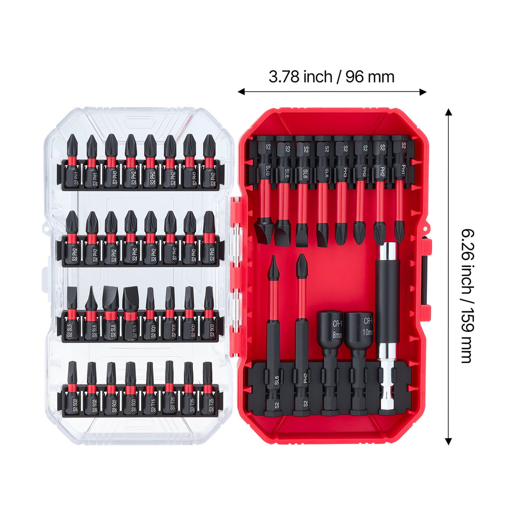 KFFKFF 45-Piece Screwdriver Bit Set with Magnetic Tips, Includes Phillips, Slotted, Square, Torx Bits, Hex Nut Sockets, Extension Rod, Trans - Image 3