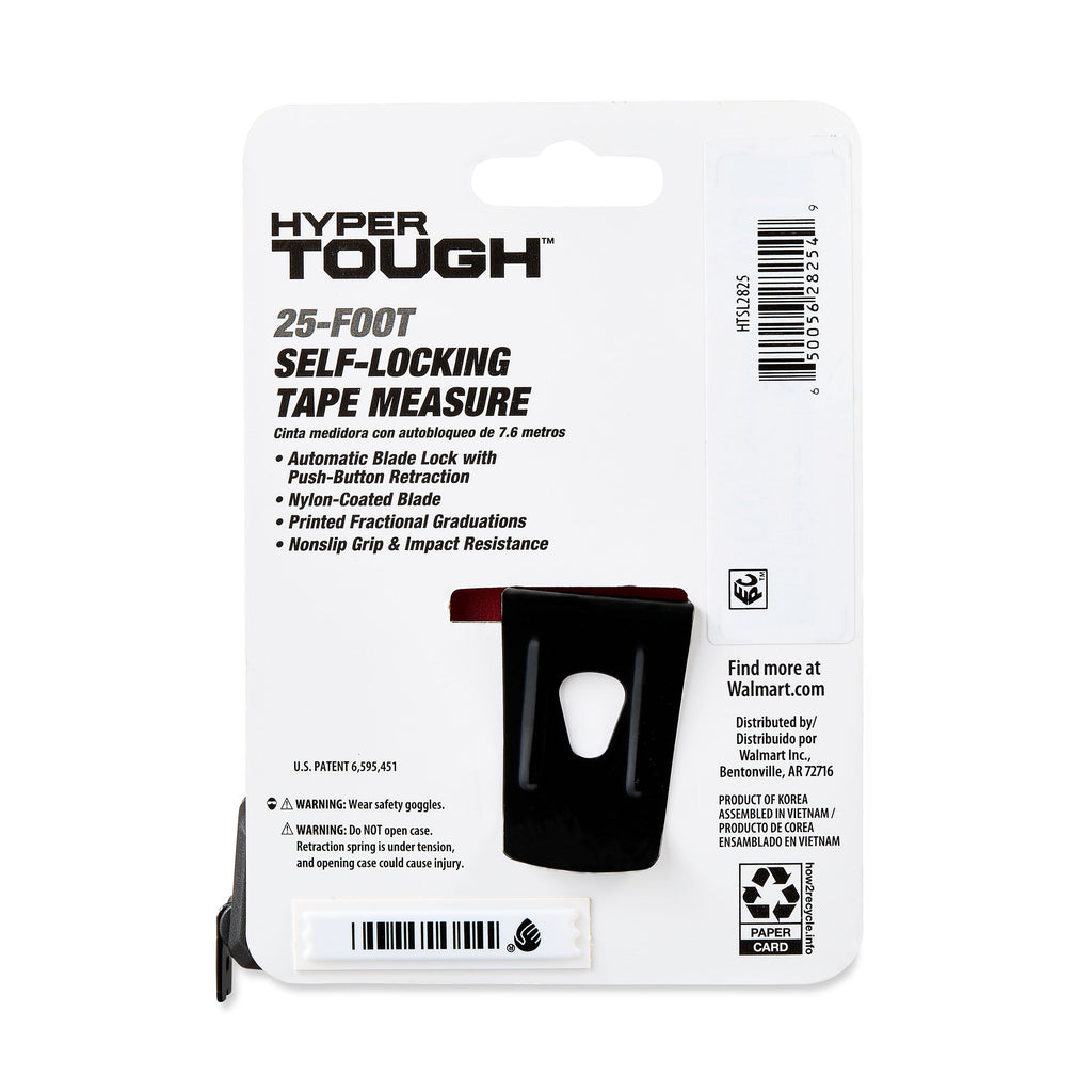 Hyper Tough 25ft. Self Lock Steel Tape Measure - Image 4