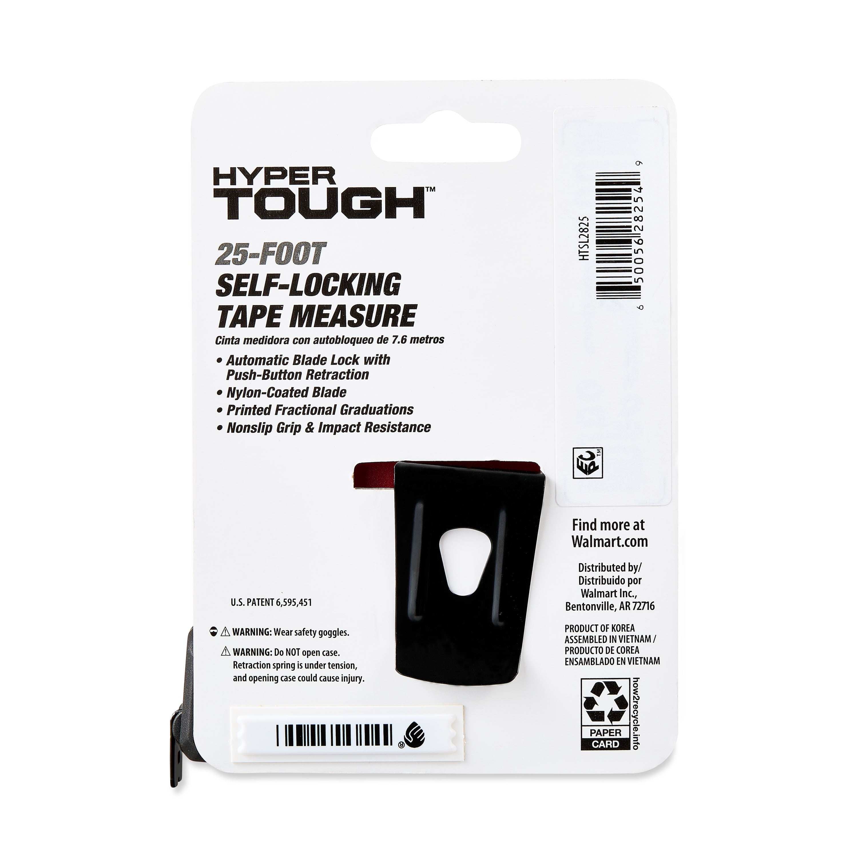 Hyper Tough 25ft. Self Lock Steel Tape Measure - Image 4