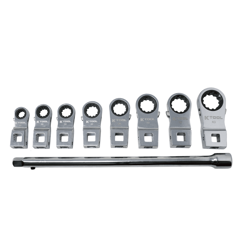 K Tool International XD2CWSS SAE Ratcheting Wrench Set 8 Piece 3/8 Drive - Image 4