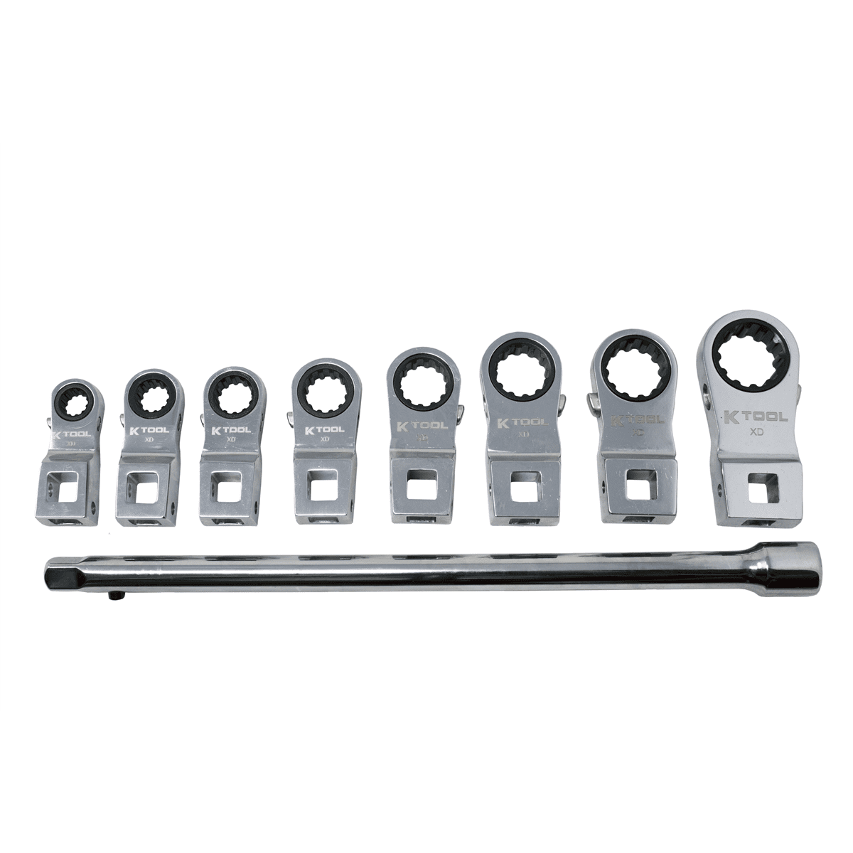 K Tool International XD2CWSS SAE Ratcheting Wrench Set 8 Piece 3/8 Drive - Image 4