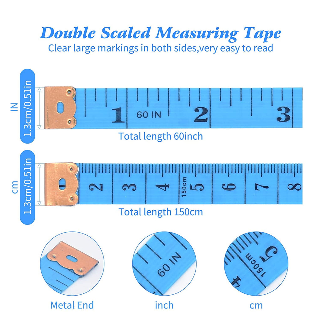 Measuring Tape Body Sewing Soft Tape Measure for Weight Loss Tailor Cloth Vinyl Measurement Craft Supplies, 60-inch 1... - Image 2