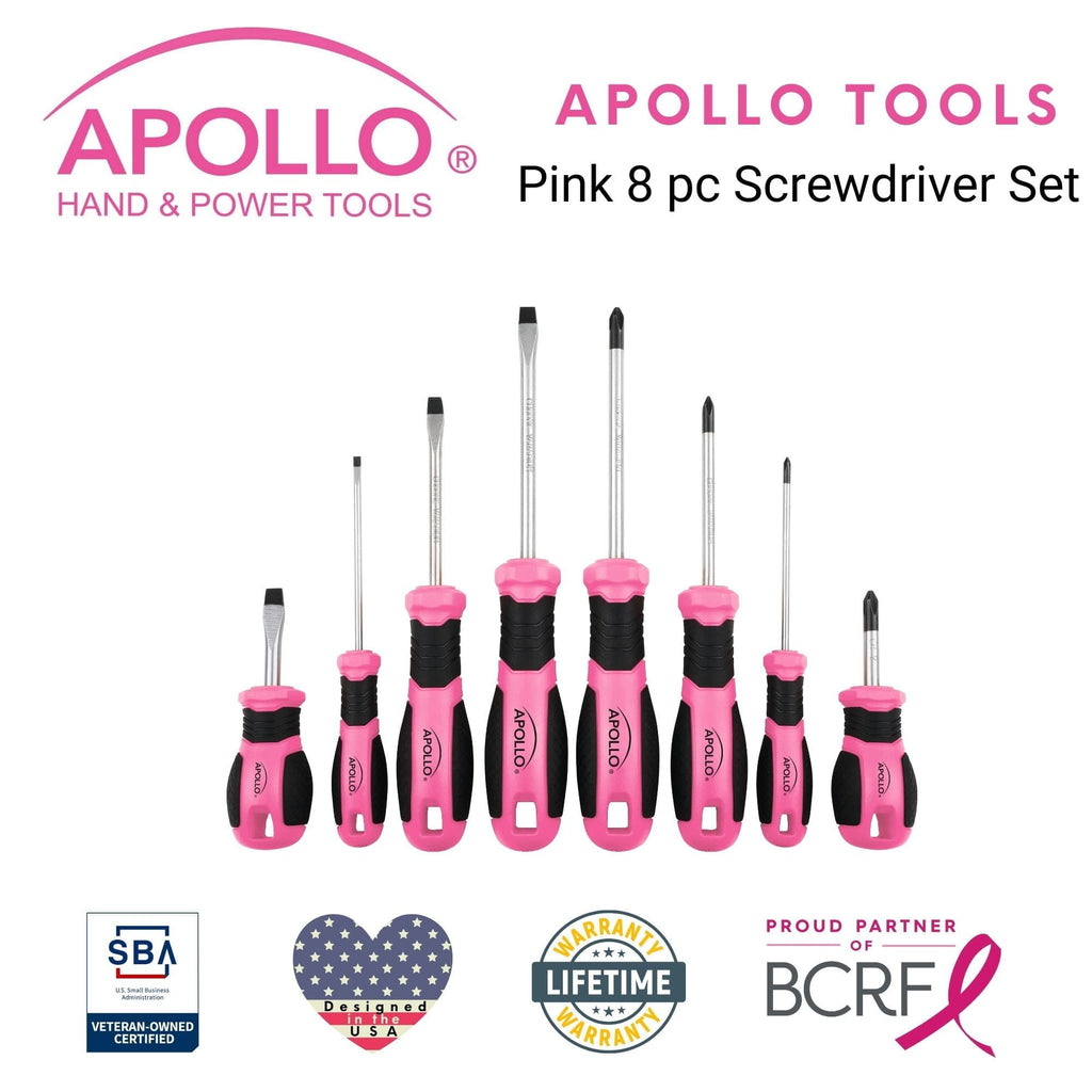 Apollo Tools 8 Pink Essential Screwdriver Set DT5018P - Image 6