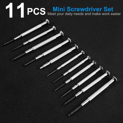 Rongsi 11 Pcs Small Precision Screwdriver Set, Tiny Screwdriver Set, Mini Screw Driver Kit with Slotted and Phillips Heads, Ideal for Watch, - Image 2