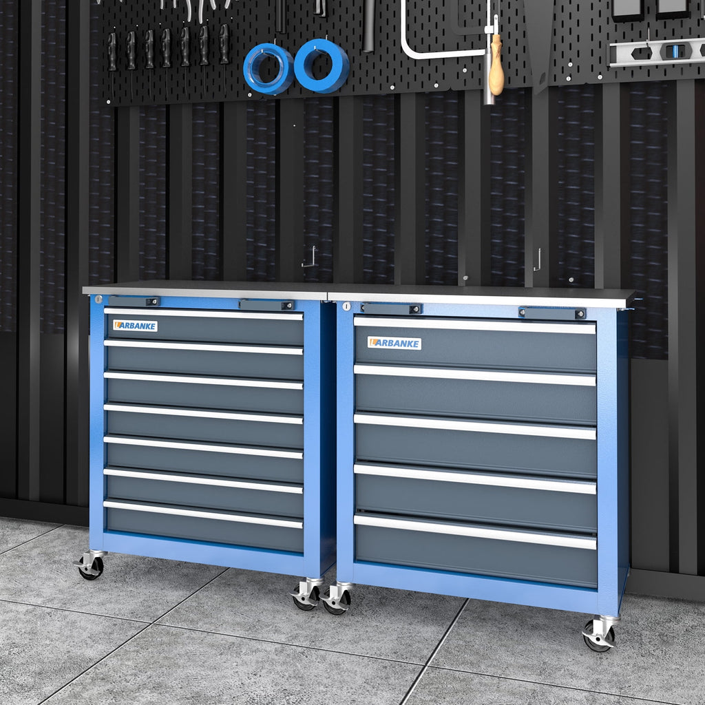 Cabinet,7 Drawer Chest and 5 Drawer Chest for Cected Use,Rolling Chest with 360 Brake Wheels and Padded Feet - Image 4