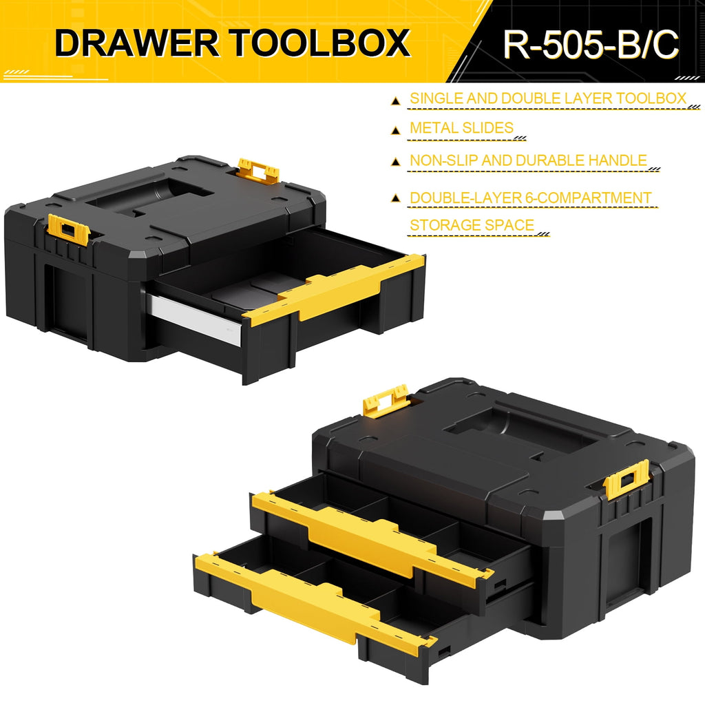 4-in-1 Tool Box with Wheels, Stackable Modular Tool Storage System with Drawers, 755lbs Heavy Duty Mobile Tool Chest ... - Image 5