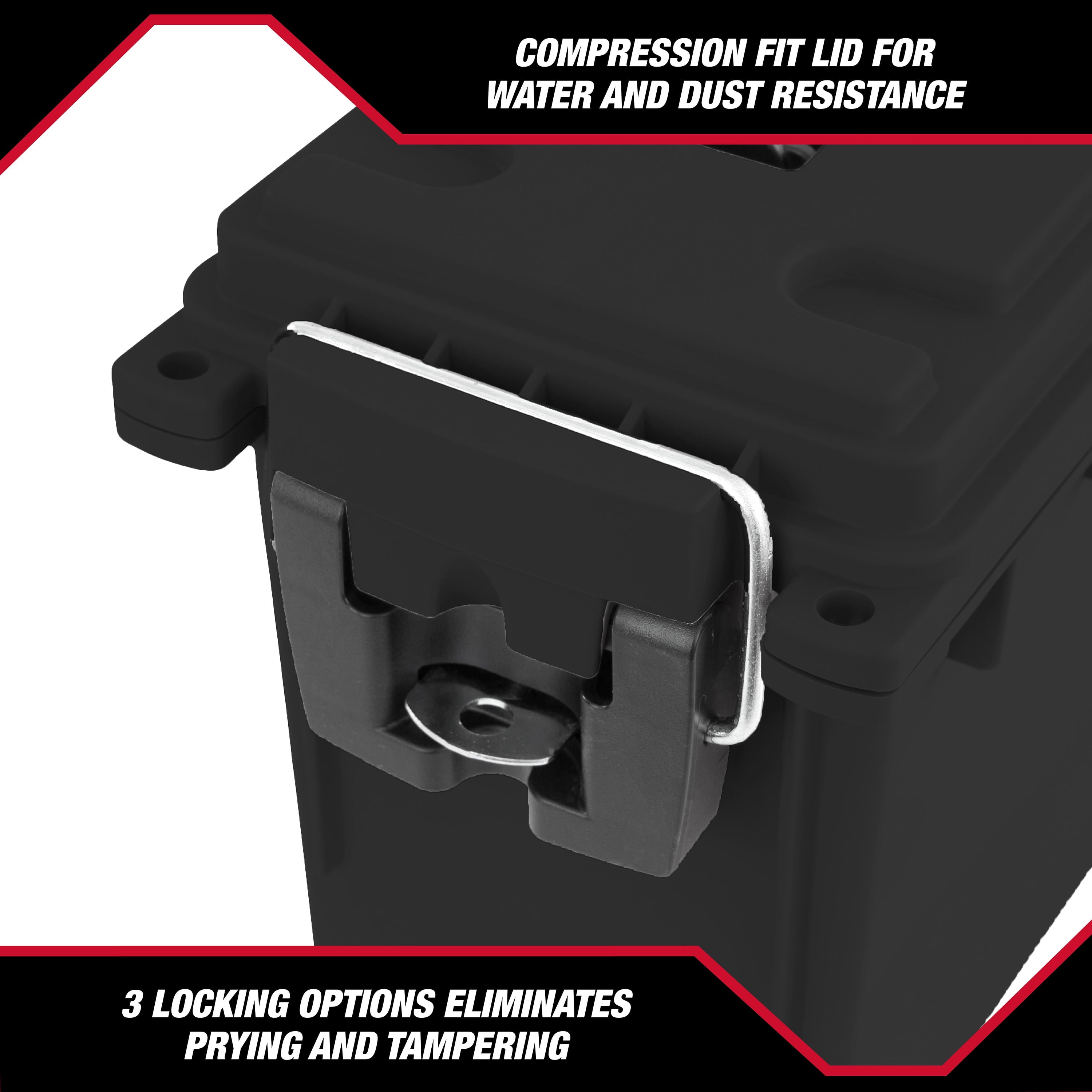Locking and Stacking Utility and Tool Box, Black Organization Box - Image 3