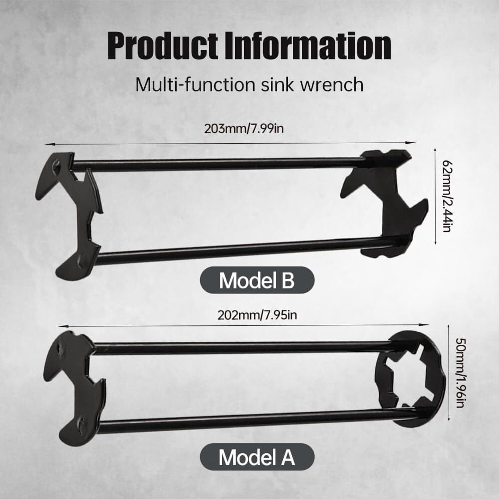 2026 Sink Wrench Tool,2Pcs Basin Wrench Set, 7-in-1 Faucet Installation and Removal Tool for Tight Spaces, Four-jaw H... - Image 2