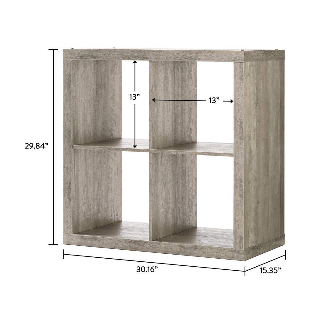 Better Homes &amp; Gardens 4 Cube Storage Organizer, White Texture
