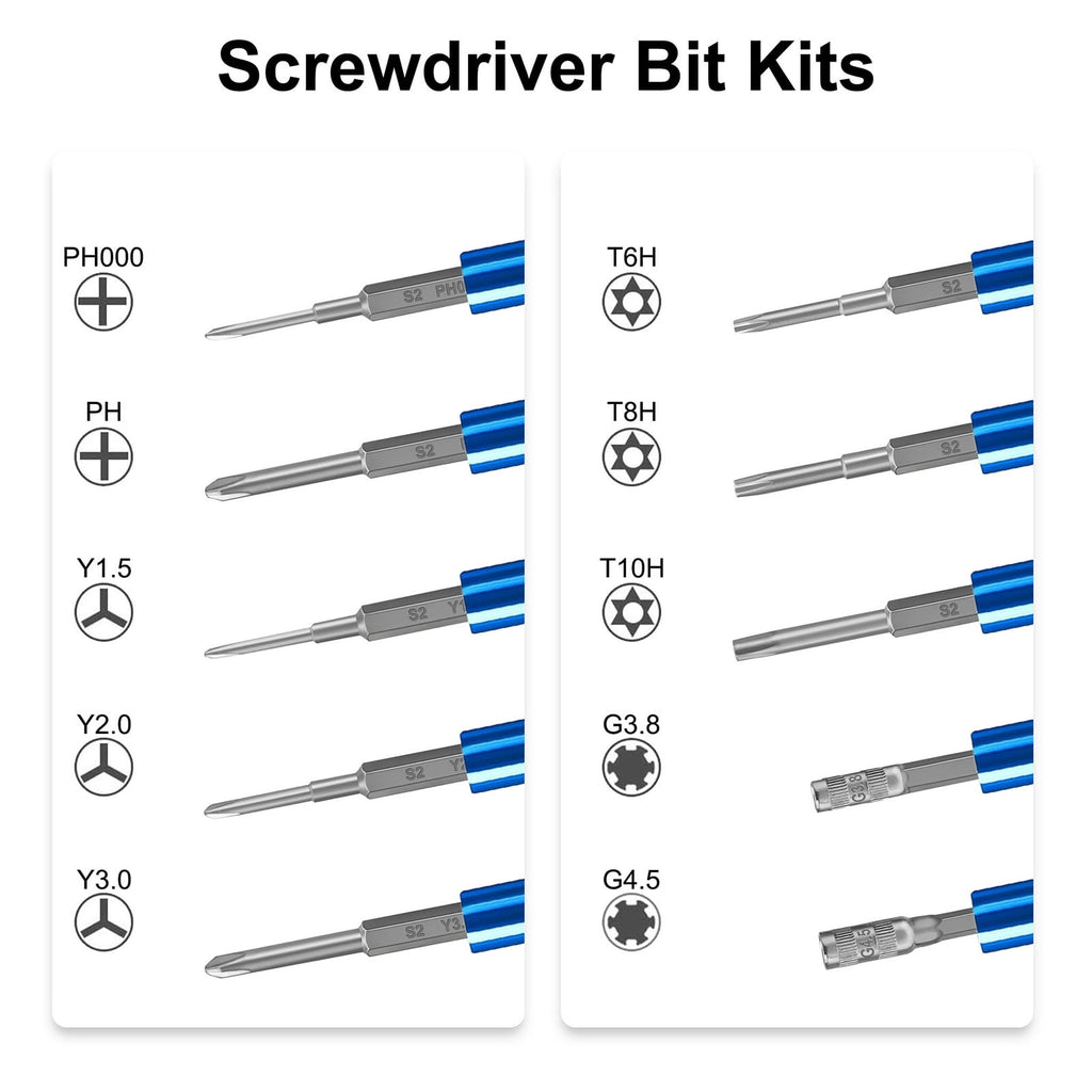 22 PCS Screwdriver Repair Set Fit for Xbox/Nintendo Switch/ with, Y1.5, T6H, T8H, T10H Torx, 3.8 4.5 Gamebit, Pry Twe... - Image 2