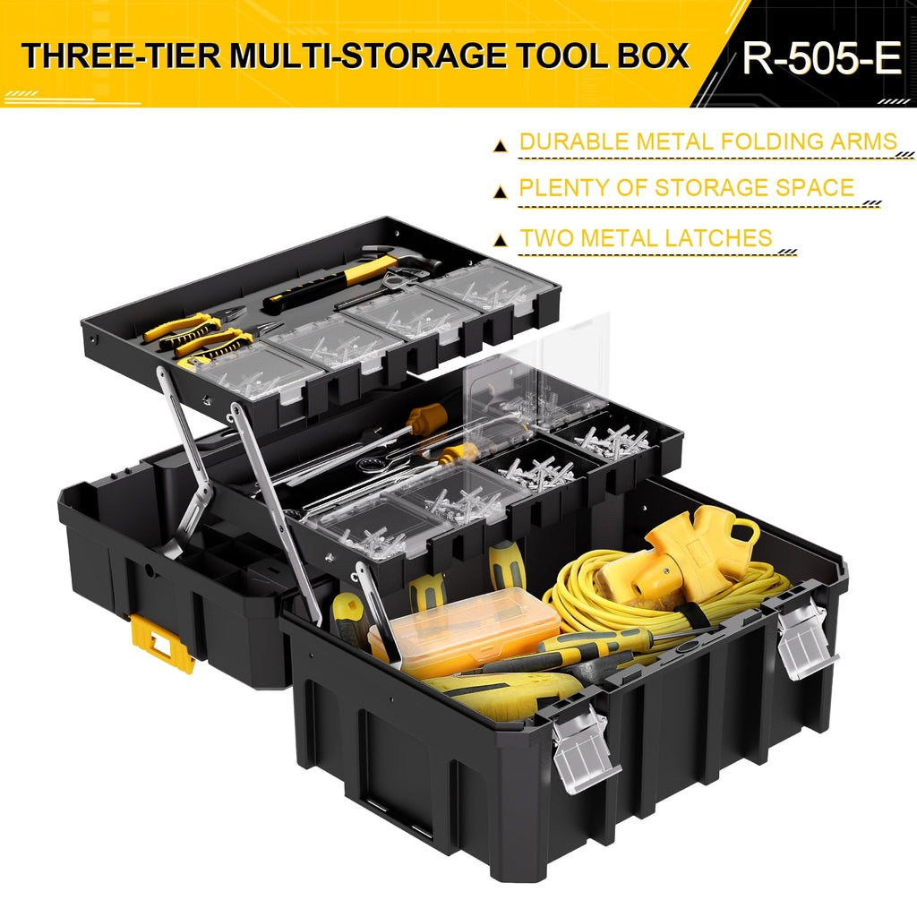 4-in-1 Tool Box with Wheels, Stackable Modular Tool Storage System with Drawers, 755lbs Heavy Duty Mobile Tool Chest ... - Image 3