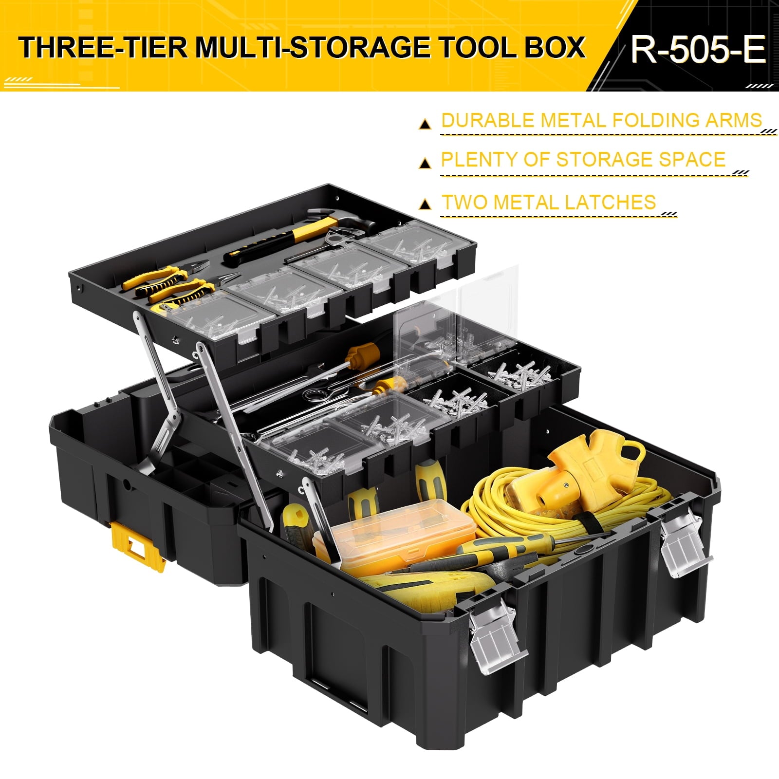4-in-1 Tool Box with Wheels, Stackable Modular Tool Storage System with Drawers, 755lbs Heavy Duty Mobile Tool Chest ... - Image 3