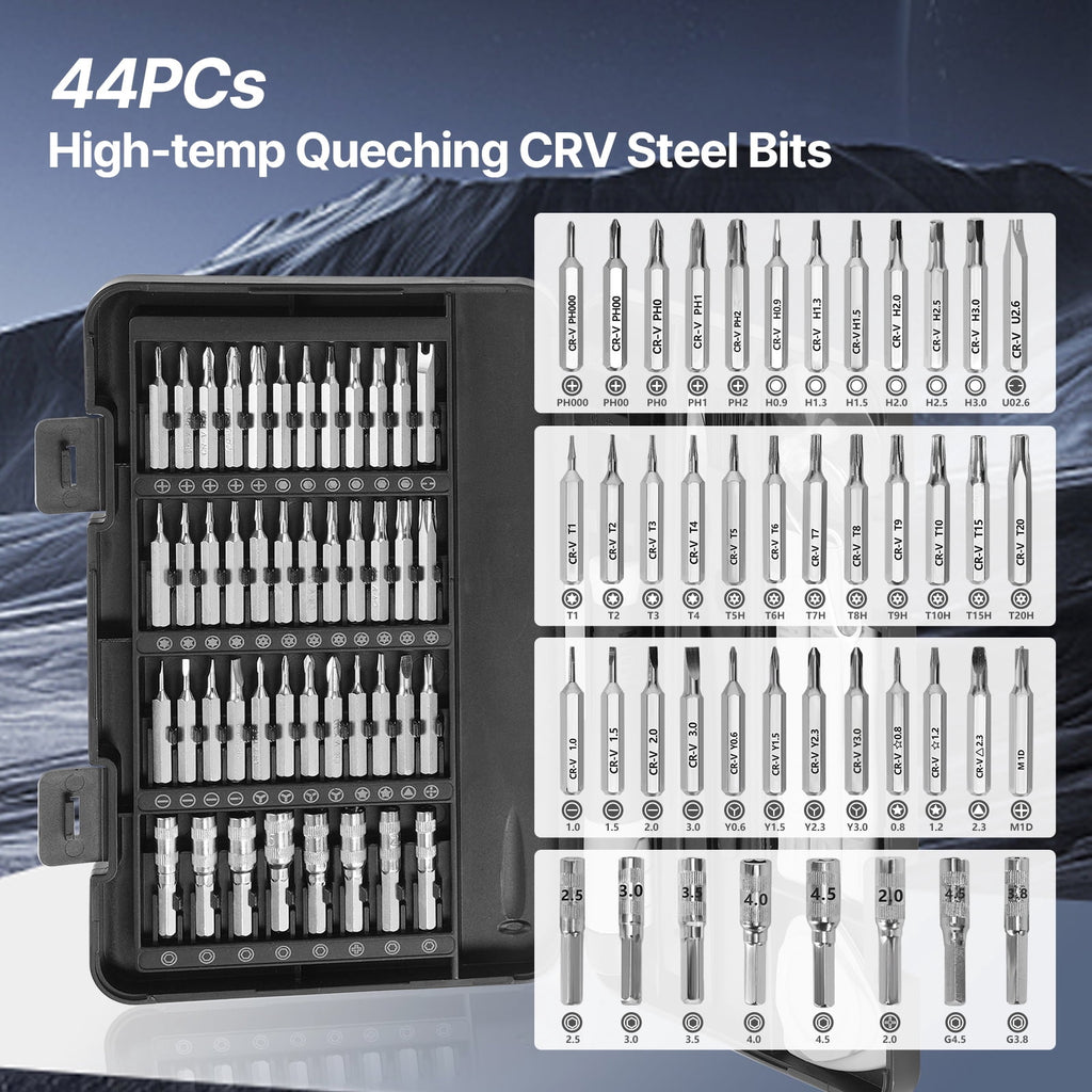 58-Piece Magnetic Screwdriver Set, Ratcheting Precision Screwdriver Set Compact Screw Driver Set Kit Multibit Mini No... - Image 2