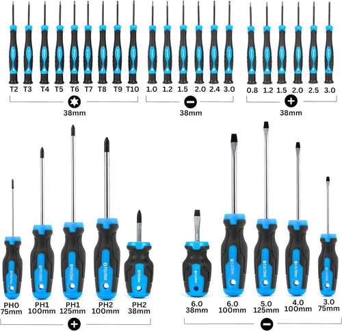 01379A Master Screwdriver Set, 32 Piece Magnetic Precision Screwdrivers, Phillips, Flathead, Slotted, and Torx Driver... - Image 2