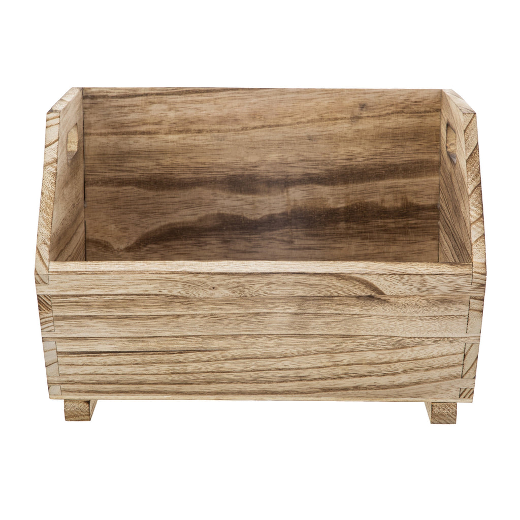 Better Homes &amp; Gardens 2-Piece Set Natural Wood Stacking Open Front Decorative Storage Bins, 11 in x 16.5 in x 10 in