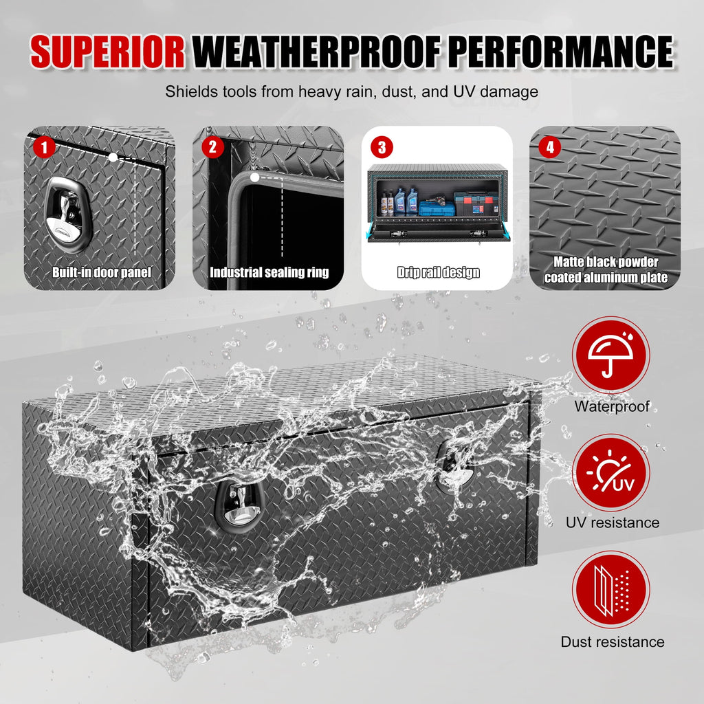Aluminum Underbody Truck Tool Box Heavy Duty Underbed Toolbox Tool Storage Organizer Chest With Lock And Keys, Waterp... - Image 5