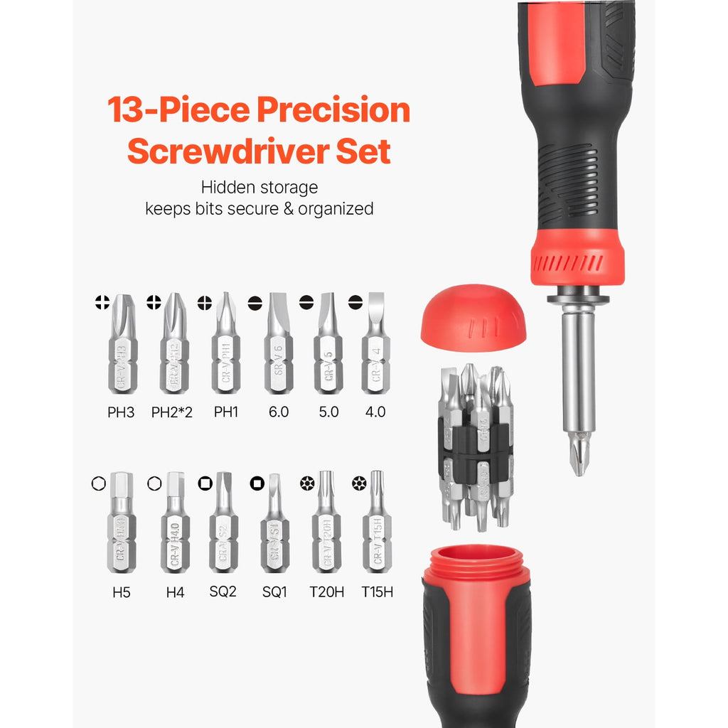 KFFKFF 13-in-1 Magnetic Screwdriver Set with Multi Bits, Includes Phillips, Flat Head, Torx, and Square Bits, Ideal for Repairs on Furniture - Image 2