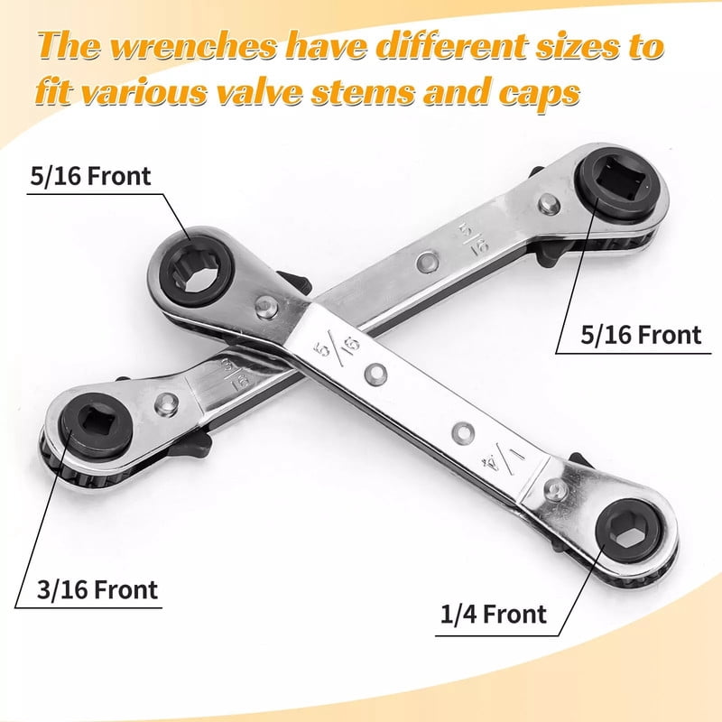 HVAC Wrench Tool AC Schrader Valve Core Remover Set 1/4 and 5/16 Port Installer - Image 4