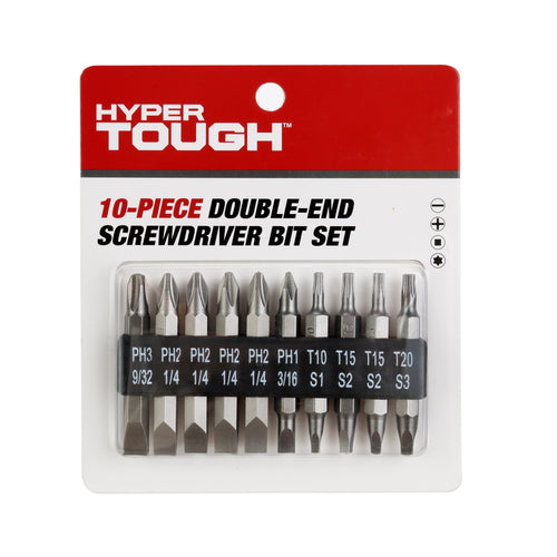 Hyper Tough 10 Piece 2 inch Double End Screwdriver Bits, Steel Material, New Condition - Image 2