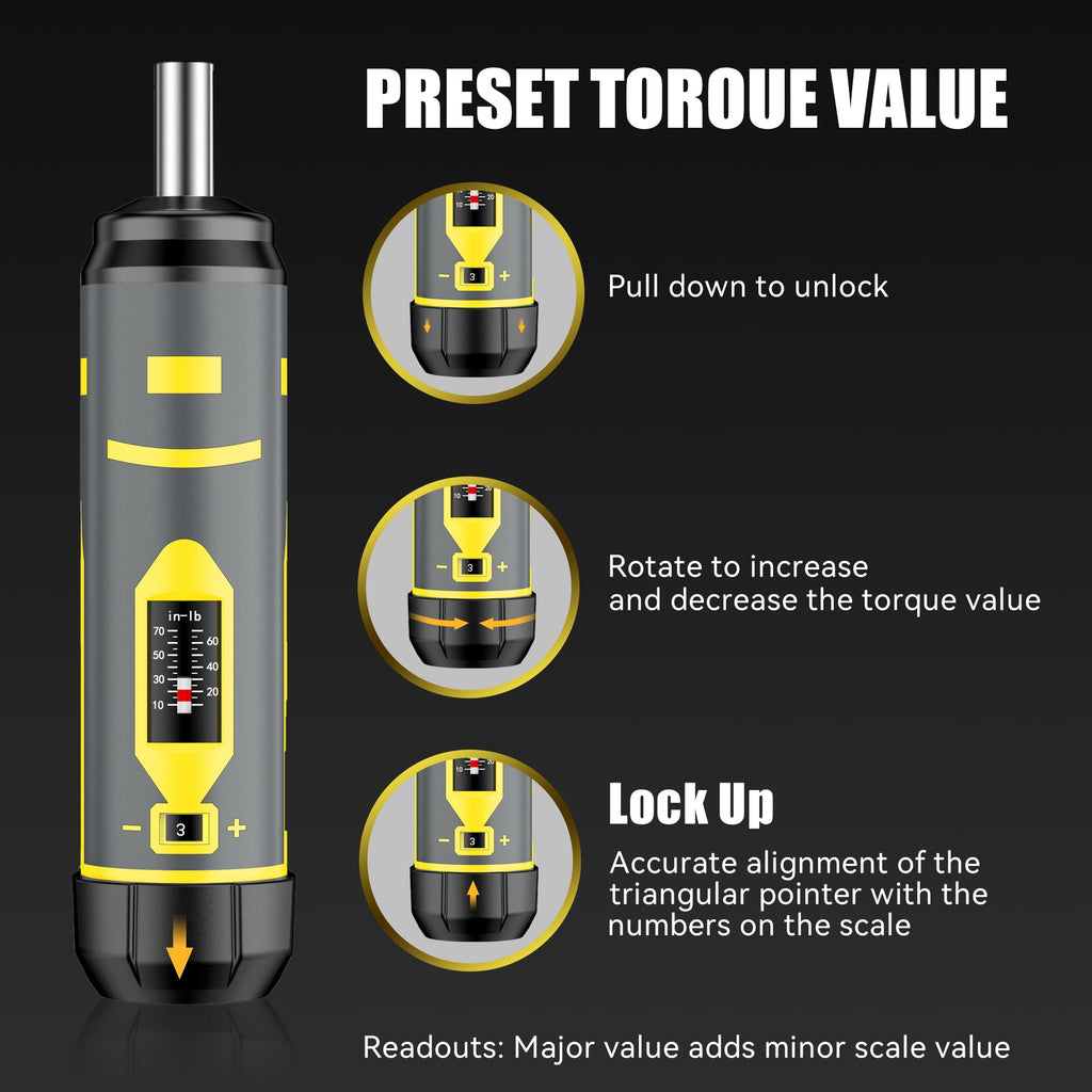 Professional 42-Piece Torque Screwdriver Set (10-70 in-lb) Precision S2 Steel Bits for Scope Mounting, Bicycle Mainte... - Image 2
