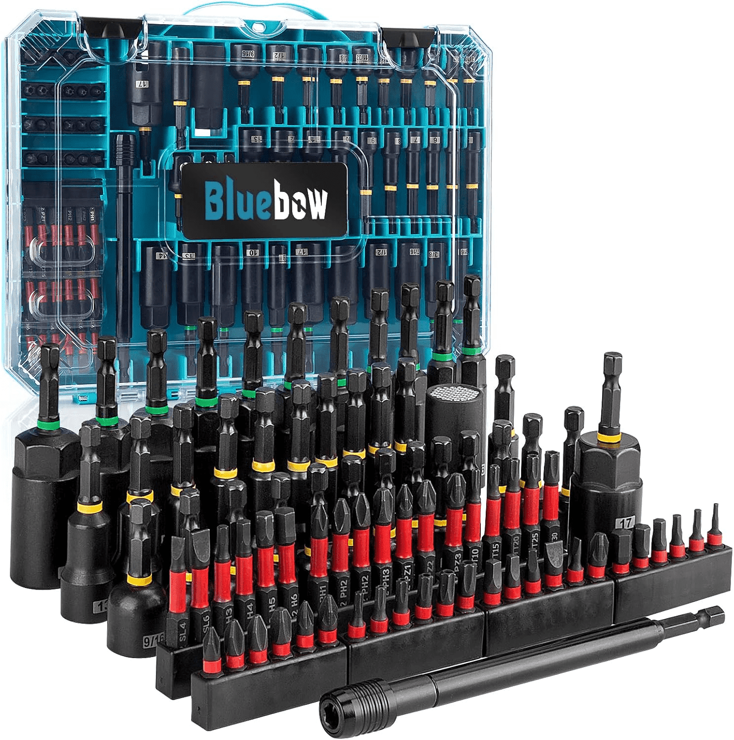 Magnetic Impact Nut Driver Set - Metric & SAE with Socket Adapters, Wing Nut Driver, Bit Holder, Universal Sockets, Q...