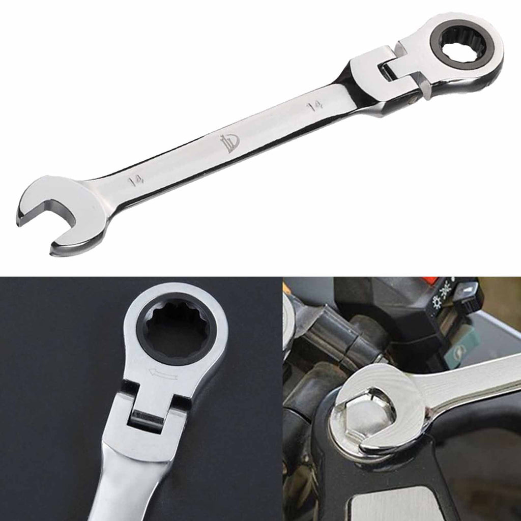 8-19mm Flexible Adjustable Head Gear Ring Ratchet Action Wrench Spanner Set 8-19Mm 72 Tooth for Vehicle Maintenance - Image 3