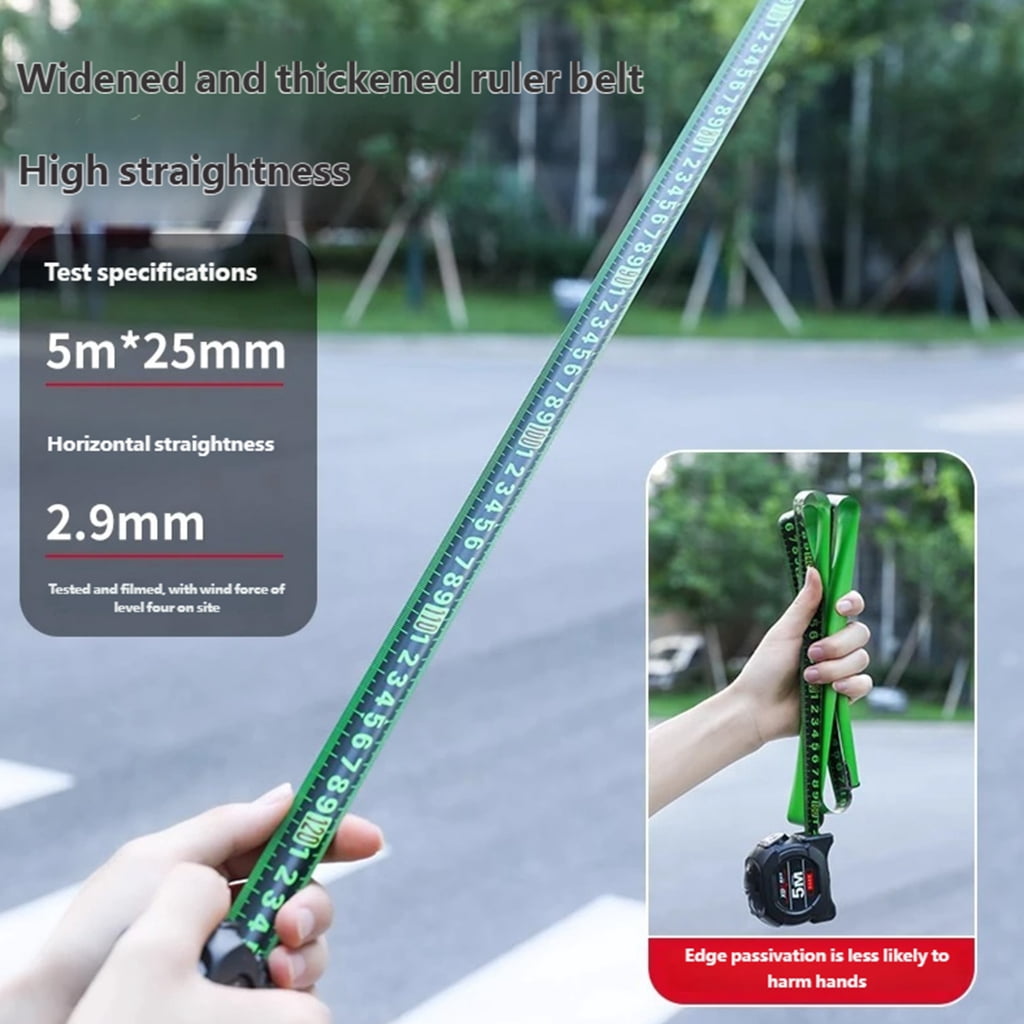 5M Long Measuring Tape Featuring Glow Scale and Ergonomic Handle Comfort - Image 3