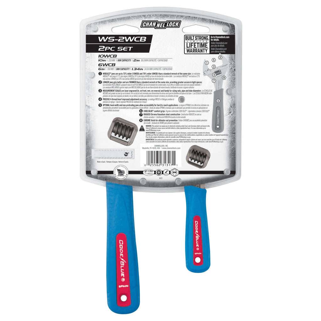 CODE BLUE WideAzz Adjustable Wrench Set, Includes Jaw Capacity of 1.34, 2-inch, 2 pieces (WS-) - Image 6
