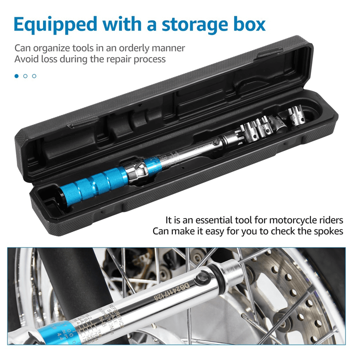 Spoke Torque Wrench, 2-10 NM Wrench Set, Steel Wheel Spanner with Storage Box, 5.0-6.8mm - Image 4